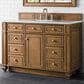 James Martin Vanities Bristol 48" Single Bathroom Vanity in Saddle Brown with 3 cm Carrara White Marble Top and Rectangular Sink, , large