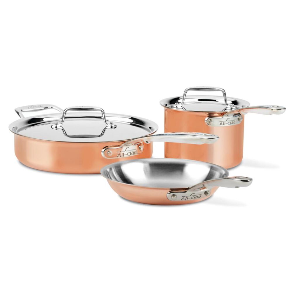 All-Clad C4 5 Piece Copper Cookware Set, , large
