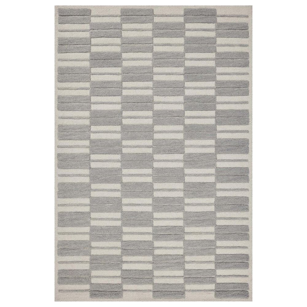 Chris Loves Julia x Loloi Bradley 3"6" x 5"6" Ivory and Grey Area Rug, , large