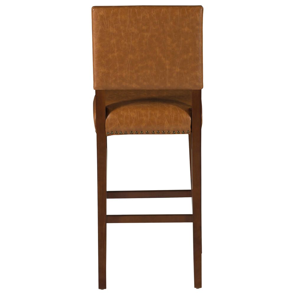 Linon Home Decor Brook Bar Stool in Walnut, , large