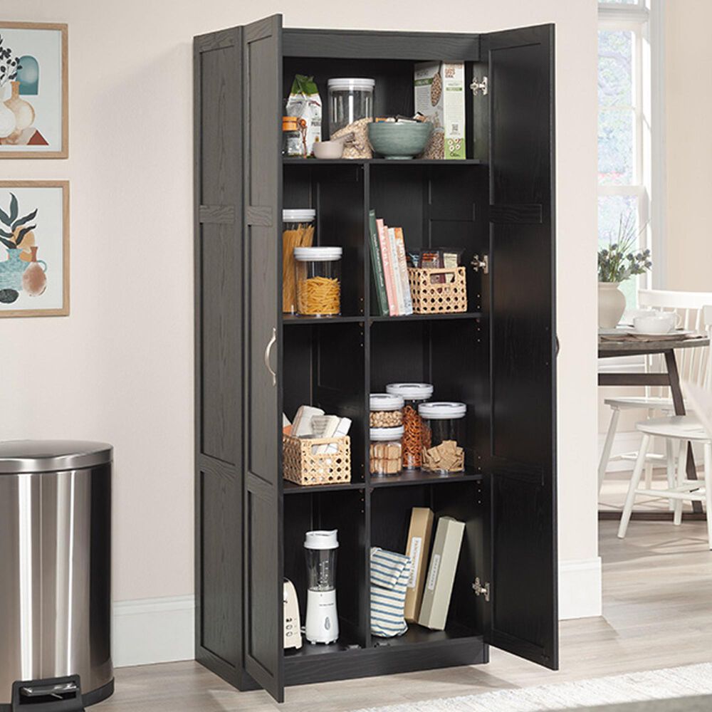 Sauder Select Collection 2-Door Storage Cabinet with Shelves in Black, , large