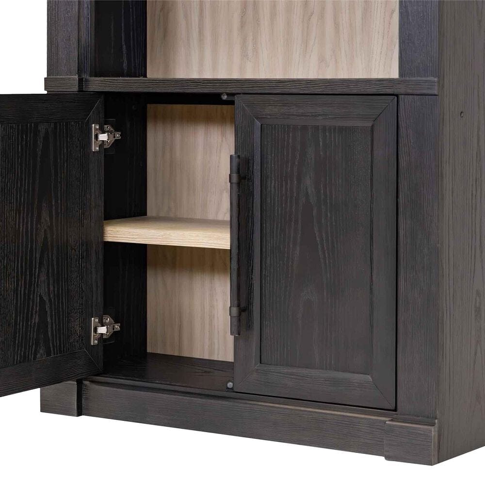 Wycliff Bay Willow Lane 94" Bookcase with Ladder in Ebony Black and Natural Oak, , large