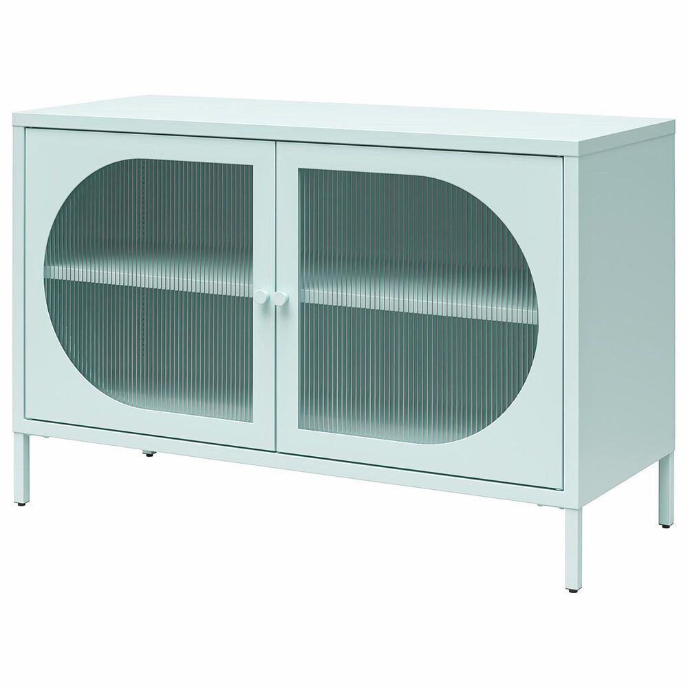 DHP Luna Wide 2-Door Accent Cabinet with Fluted Glass in Sky Blue, , large
