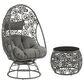 Hearth and Haven Hikre2-piece Metal Outdoor Lounge Chair Set in Charcoal, , large