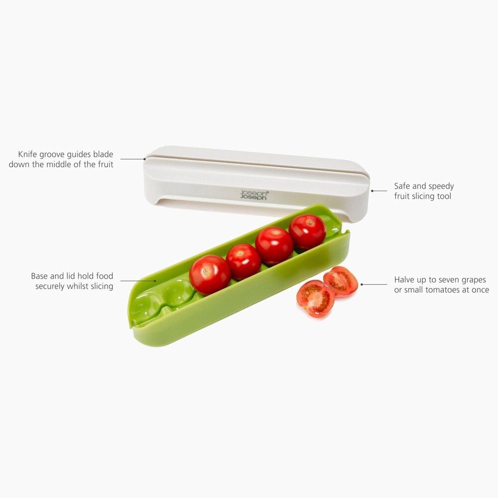 Joseph Joseph Halve-It Food Slicing Tool in Green and White, , large
