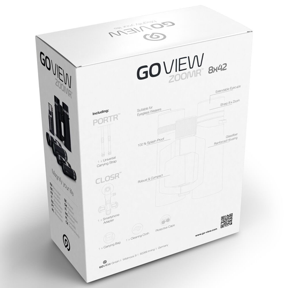 GoView Zoomr 8 x 42 Binoculars in Phantom Black, , large