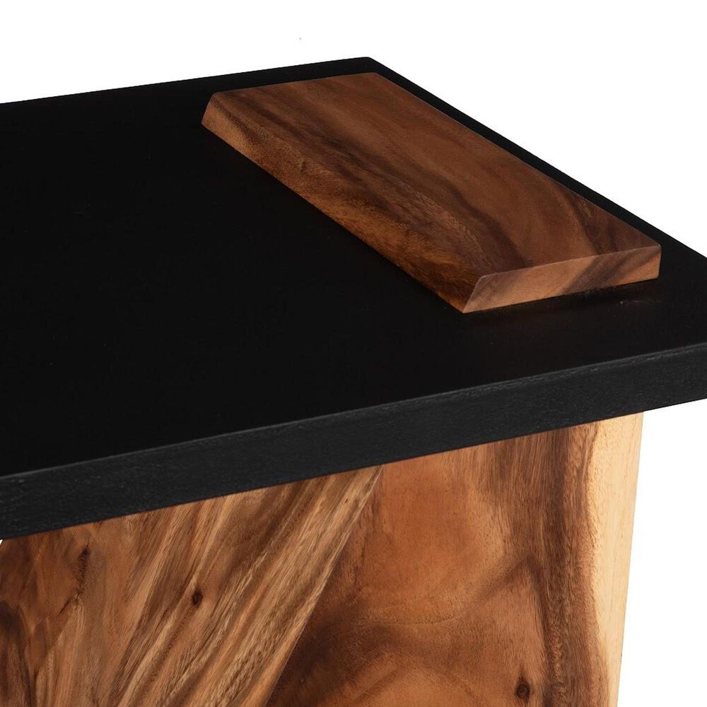 TimberHaus Slant Side Table in Natural and Black, , large