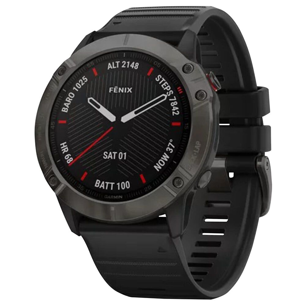 Garmin 51mm Fenix 6X Multisport GPS Smartwatch in Gray and Black, , large