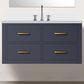 Lexora Home Castor 36" Single Bathroom Vanity in Blue with 2 cm White Quartz Top and Rectangular Sink, , large
