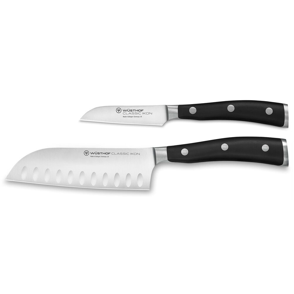 Wusthof Classic Ikon 2-Piece Mini Asian Knife Set in Stainless Steel and Black, , large