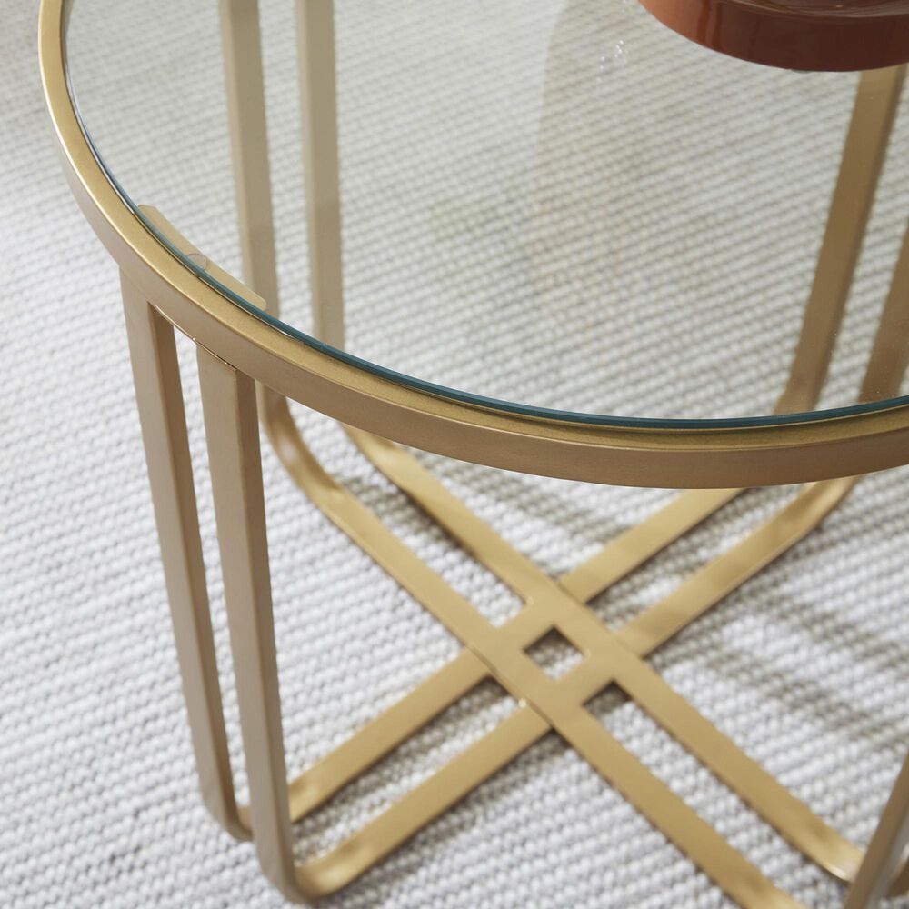 Ashley Milloton 3-Piece Occasional Table Set in Gold and Clear, , large