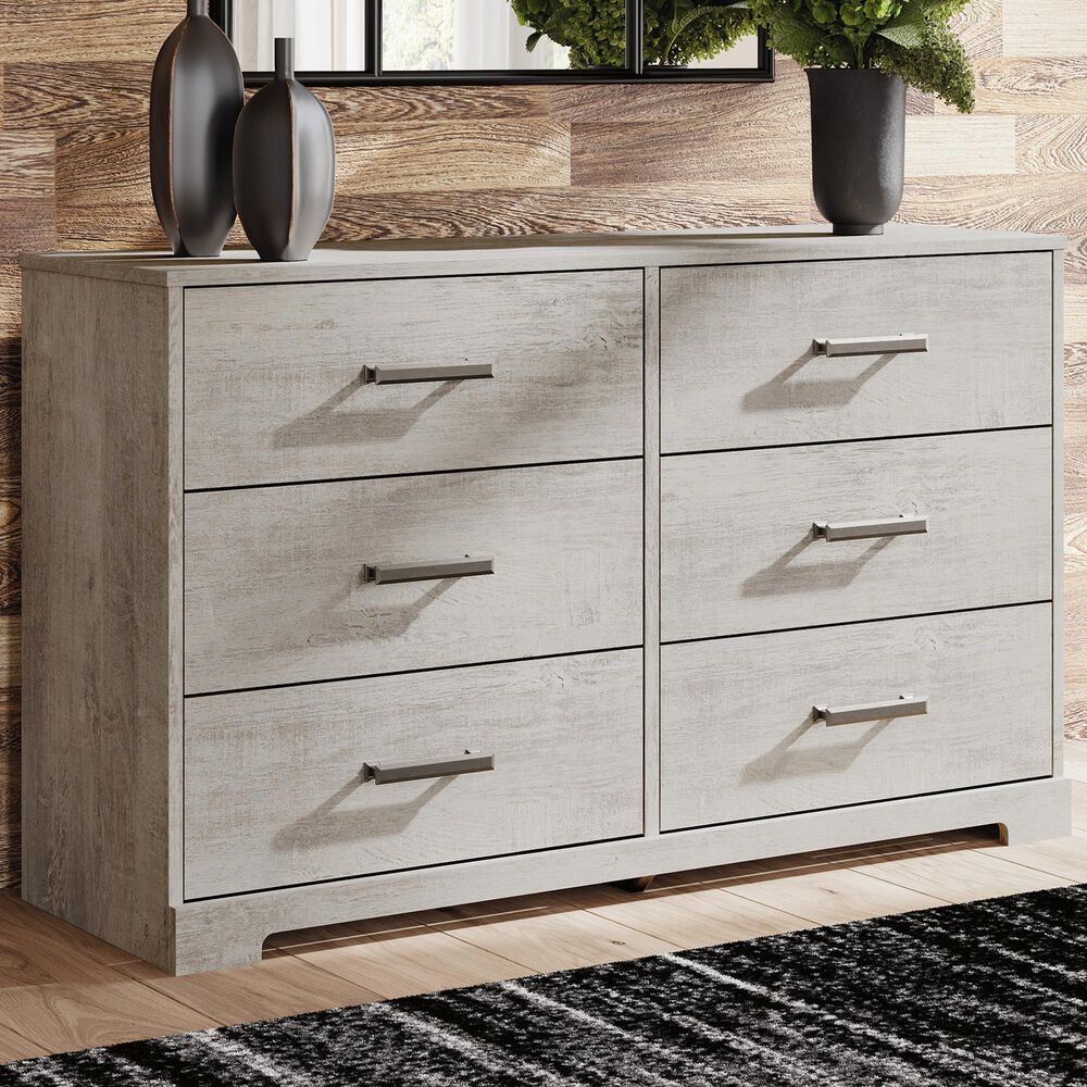 Ashley Shawburn 6-Drawer Dresser in Light Gray, , large