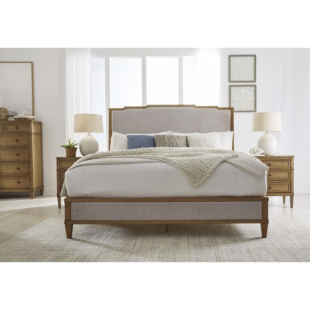 Ashley Sharlance California King Upholstered Panel Bed in Light Brown, , large