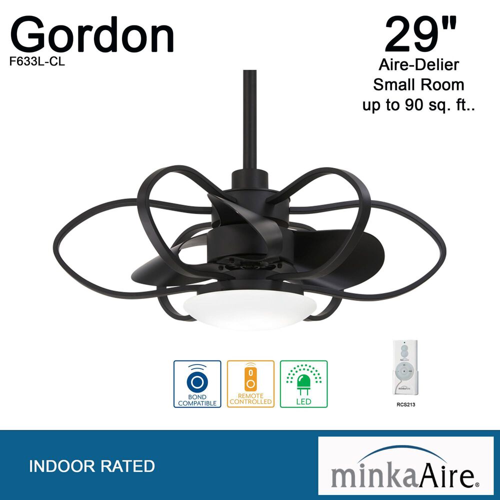 Minka-Aire Gordon 29" Ceiling Fan with LED Light in Coal, , large
