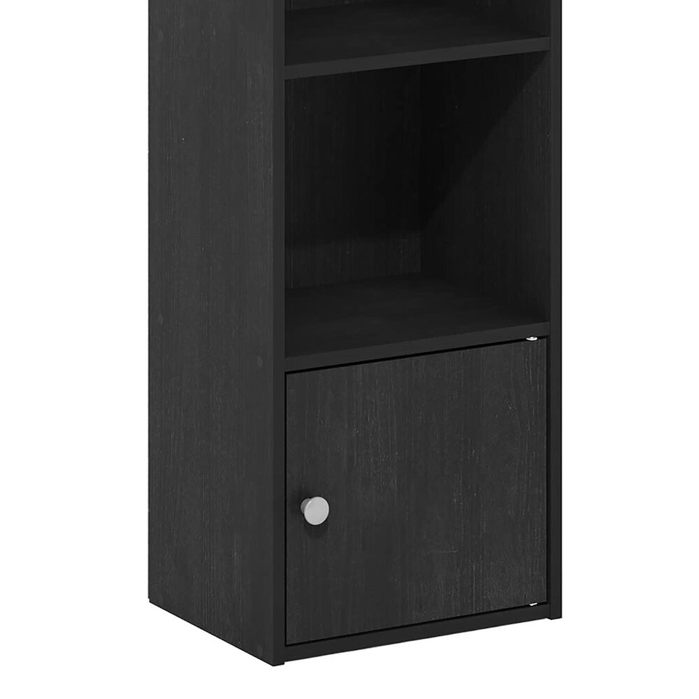 HOMLUX 4-Tier Shelf Bookcase with Door Storage Cabinet in Blackwood, , large