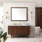 James Martin Vanities Amberly 60" Single Bathroom Vanity in Mid-Century Walnut with 3 cm Eternal Jasmine Pearl Silestone Top, Rectangular Sink and FreePower Wireless Charger, , large