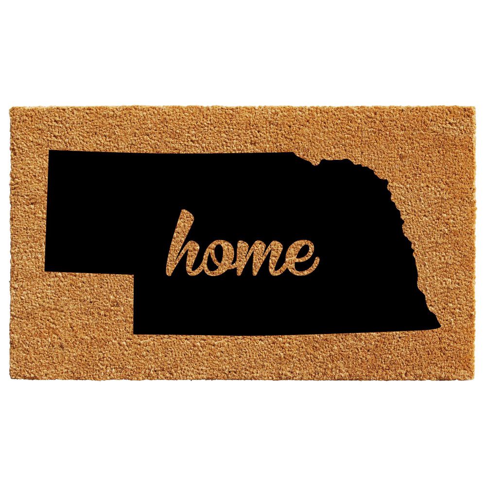 Callaway Nebraska 1"6" x 2"6" Natural and Black Door Mat, , large