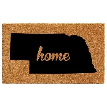 Callaway Nebraska 1"6" x 2"6" Natural and Black Door Mat, , large