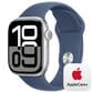Apple Watch Series 10 GPS + Cellular 42mm Silver Aluminum Case with Denim Sport Band - M/L, , large