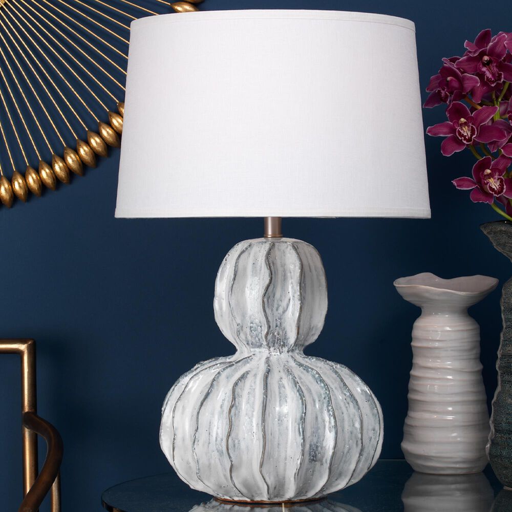 Splendor Living Yardfield Table Lamp in White and Blue, , large