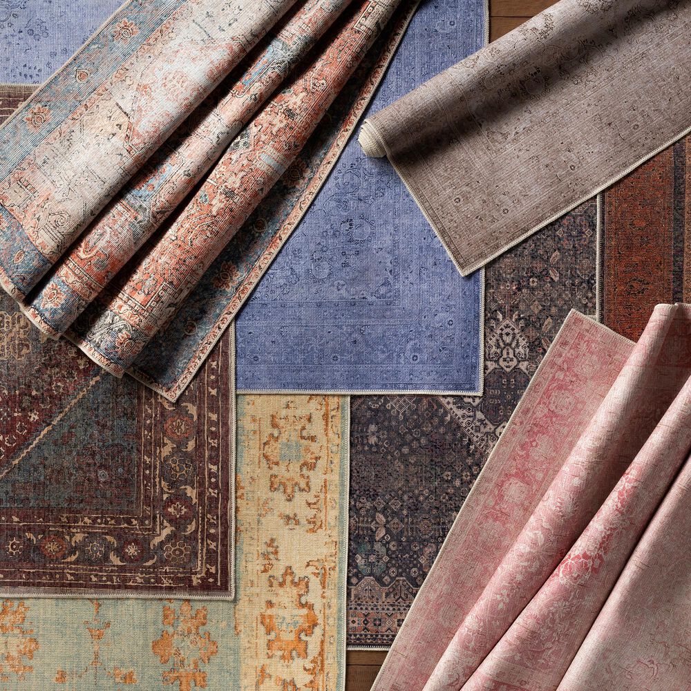 Surya Amelie AML-2308  5&#39;3&quot; x 7&#39;3&quot; Rust, Green, Butter, Denim, Purple, Rose and Clay Area Rug, , large