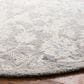 Safavieh Micro-Loop Floral 5" Round Grey and Ivory Area Rug, , large