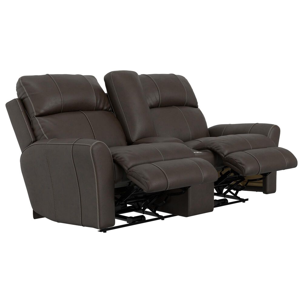 Catnapper Fredda Power Reclining Console Loveseat with Power Headrests in Coffee, , large