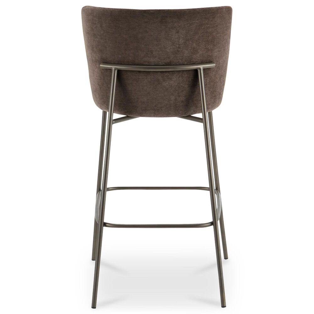 Moe's Home Collection Early Barstool with Dark Brown Upholstery in Blackened Bronze, , large