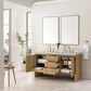 James Martin Vanities Hudson 60" Double Bathroom Vanity in Light Natural Oak with 3 cm Eternal Jasmine Pearl Silestone Top, Rectangular Sinks and FreePower Wireless Charger, , large