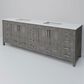 Lexora Home Jacques 84" Double Bathroom Vanity in Distressed Grey with 2 cm White Quartz Top and Rectangular Sinks, , large