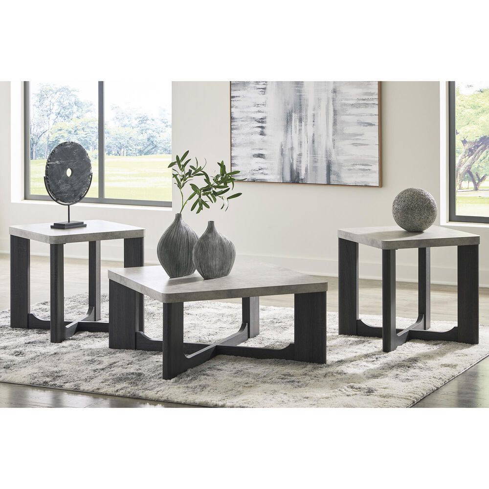 Ashley Sharstorm 3-Piece Table Set in Charcoal Gray, , large