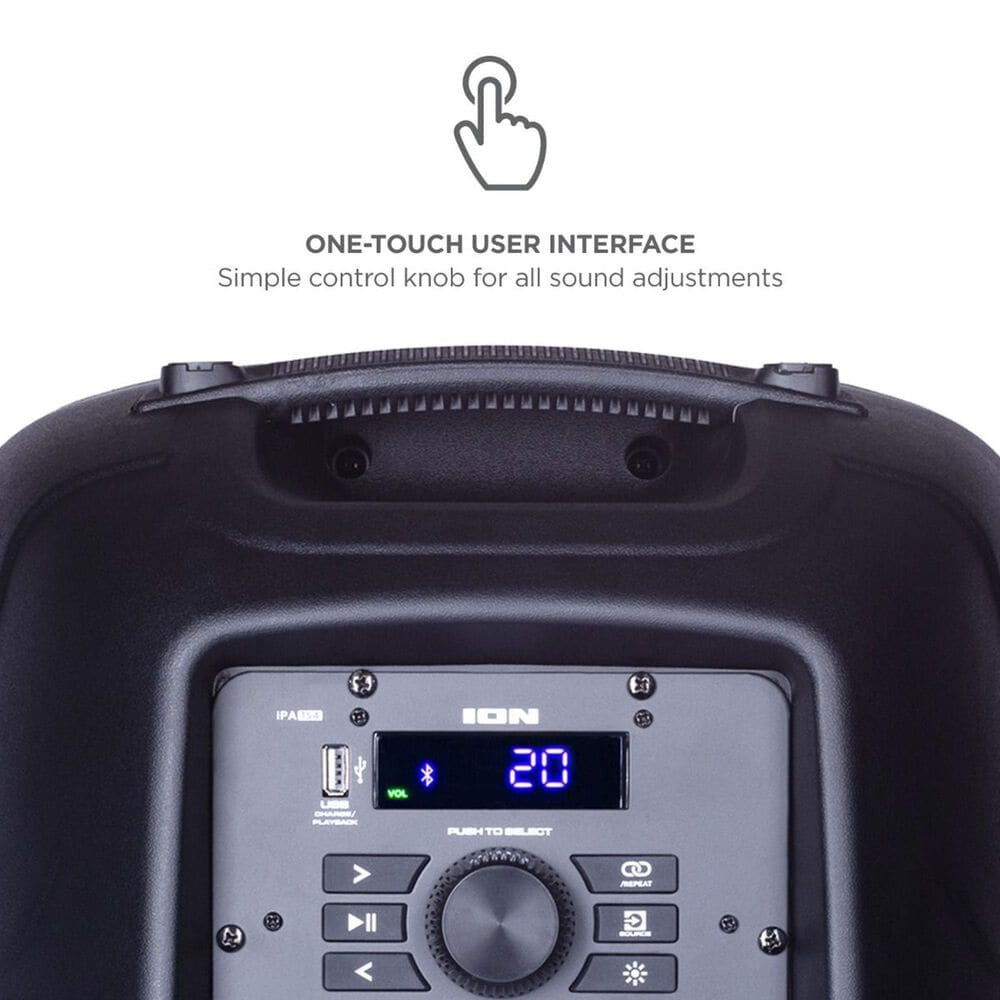 Ion Pro Glow Ultra Bluetooth Party Speaker with Microphone in Black, , large