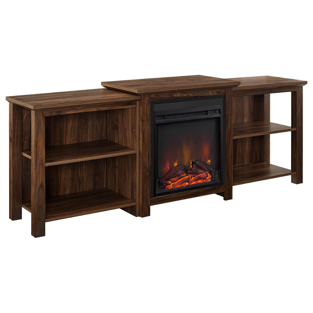 Walker Edison 70" Fireplace TV Stand in Dark Walnut NFM