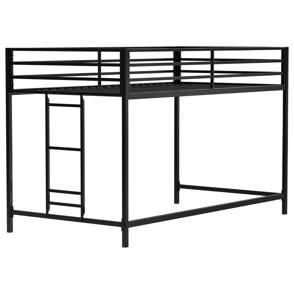 Hearth and Haven Adam Twin Loft Bunk Bed in Black, , large