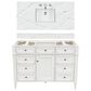 James Martin Vanities Brittany 48" Single Bathroom Vanity in Bright White with 3 cm Ethereal Noctis Quartz Top and Rectangle Sink, , large