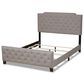 Baxton Studio Marion King Panel Bed with Grey Upholstered in Black, , large