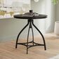 Linon Home Decor Hawkford Adjustable Round Bar Table in Grey and Gunmetal - Table Only, , large