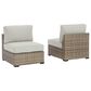 Ashley Calworth Patio Armless Chair in Beige (Set of 2), , large