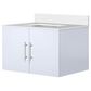 Lexora Home Geneva 30" Single Bathroom Vanity in Glossy White with 2 cm White Cultured Marble Top and Rectangular Sink, , large