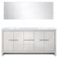 Lexora Home Lafarre 72" Double Bathroom Vanity in Rustic Acacia with 2 cm White Quartz Top, Rectangular Sinks and 70" Mirror, , large