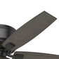 Hunter Bennett Low Profile 52" Ceiling Fan with Light in Matte Black, , large