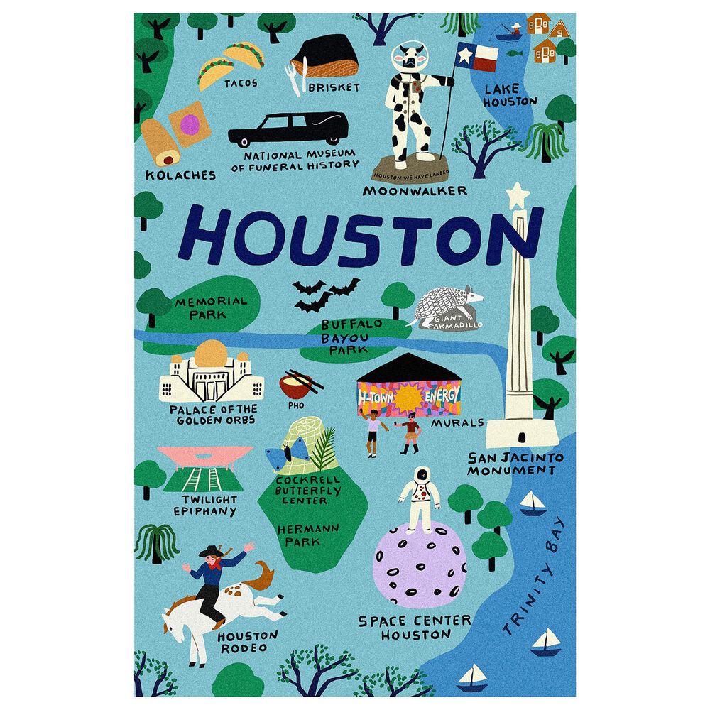 One Hundred 80 Degrees 18" x 28" Houston Dish Towel in Blue, , large