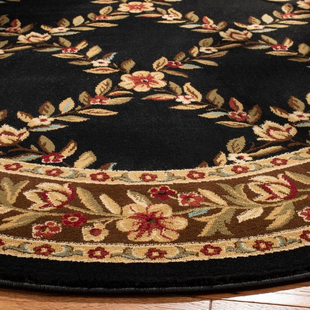 Safavieh Lyndhurst 5&#39;3&quot; Round Black and Brown Area Rug, , large
