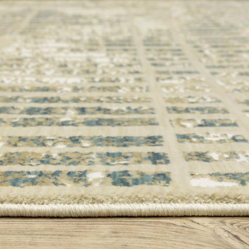 Oriental Weavers Reed RE12W 9&#39;10&quot; x 12&#39;10&quot; Ivory and Blue Area Rug, , large