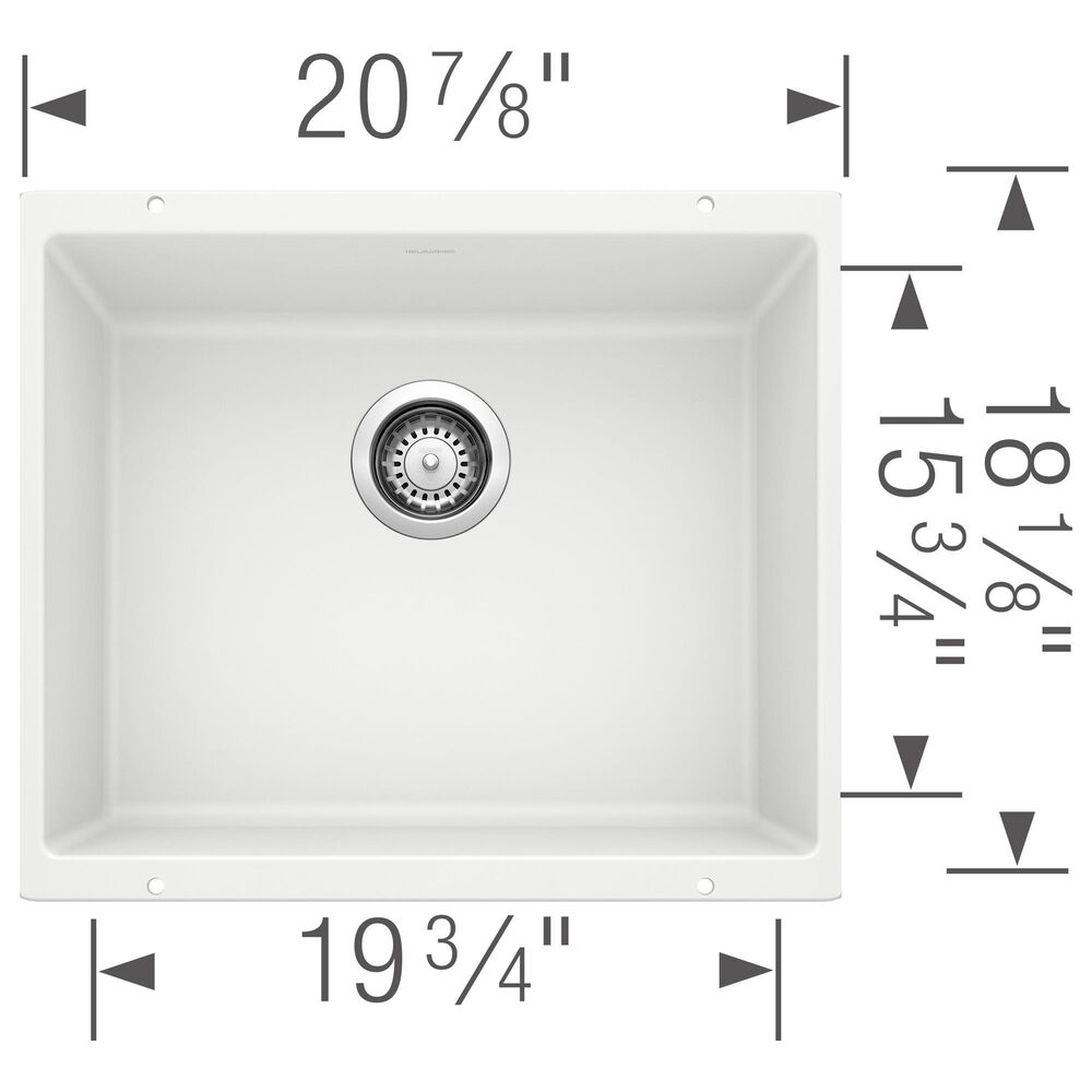 Blanco Precis 21&quot; Single Bowl Kitchen Sink in White, , large