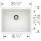Blanco Precis 21" Single Bowl Kitchen Sink in White, , large