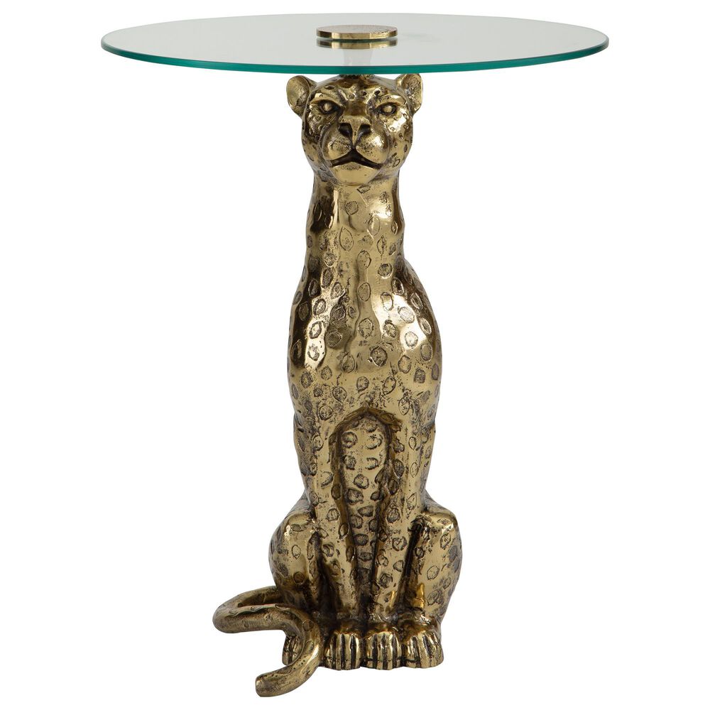 Ashley Vallain Accent Table in Antique Gold and Clear, , large
