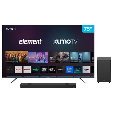 Element 75" 4K UHD HDR Xumo - Smart TV with 2.1 Channel Soundbar System in Black, , large