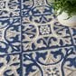Nourison Aloha Damask 5"3" x 7"5" Blue Indoor/Outdoor Area Rug, , large