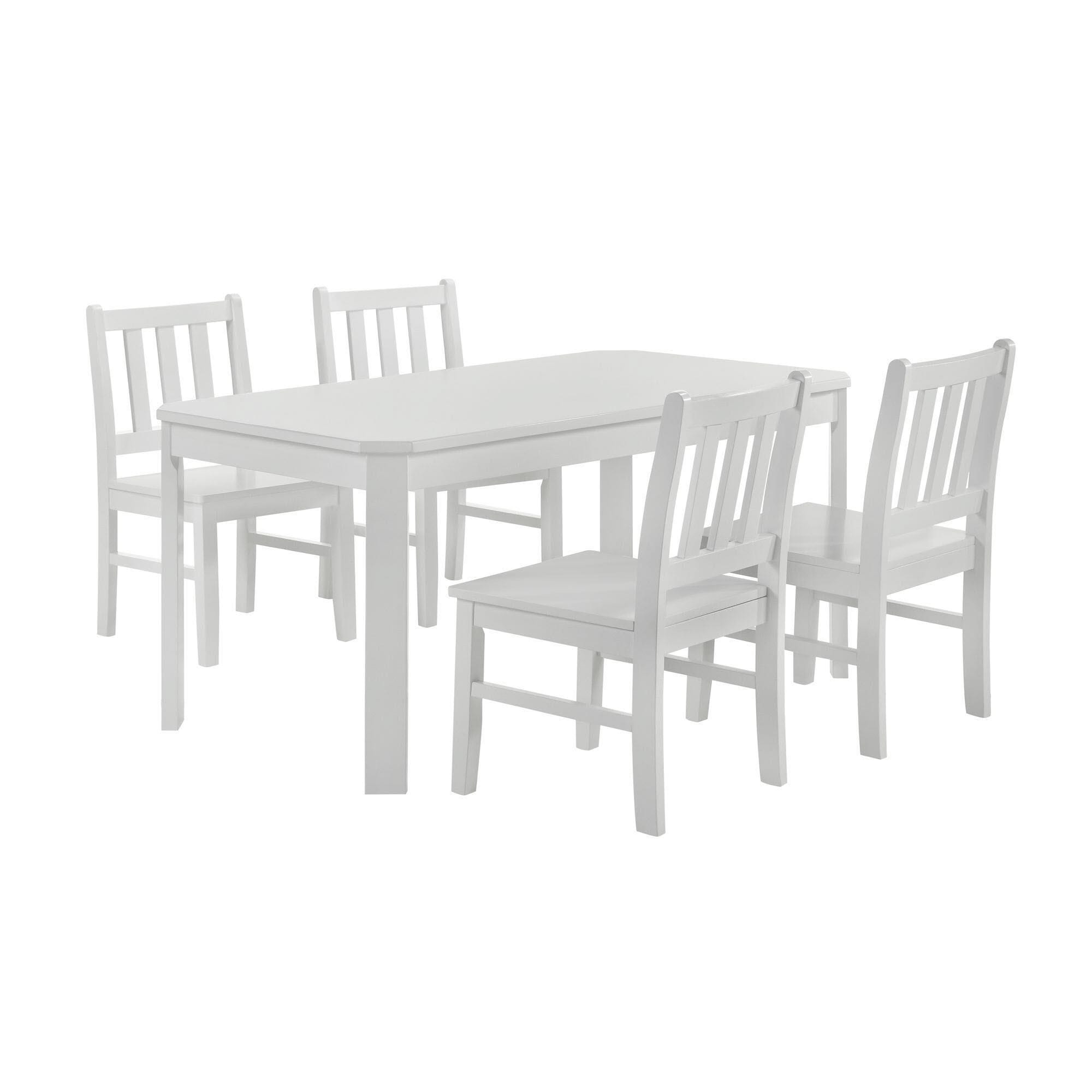 Mayberry Hill Travis 5-Piece Youth Table and Chair Set in White